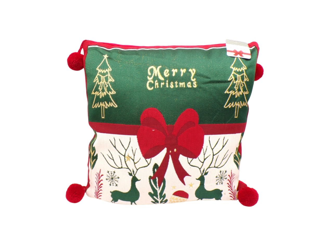 Cuscino merry 45x45cm in tessuto con decori assortiti