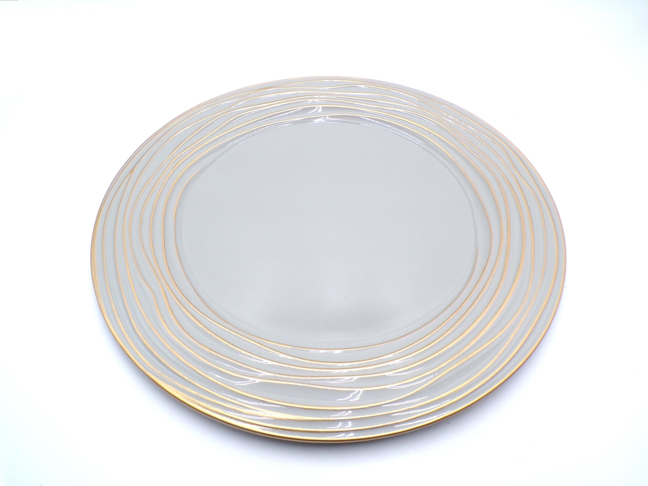 Piatto in plastica 33cm bordato tortora