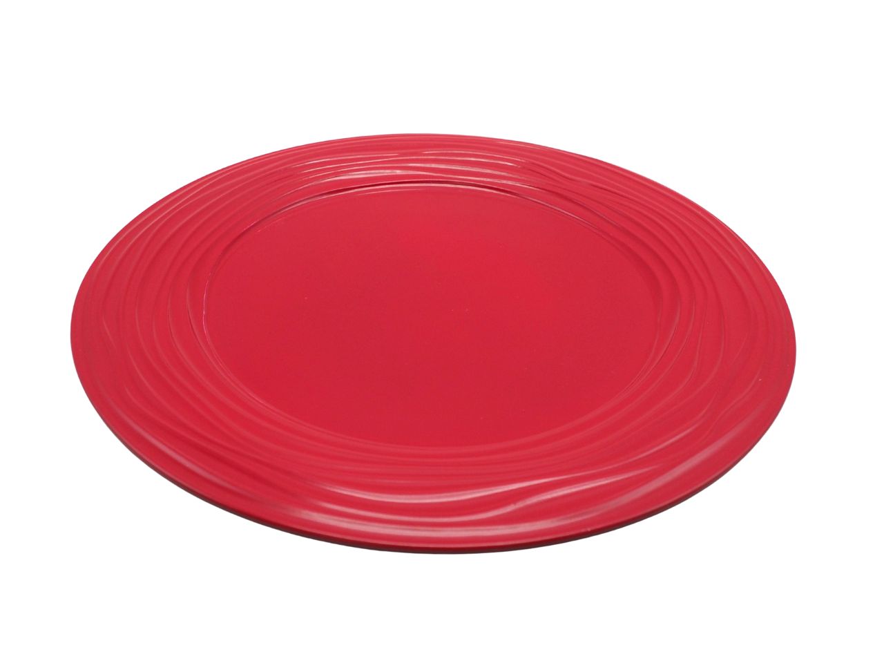 Piatto in plastica 33cm bordato rosso