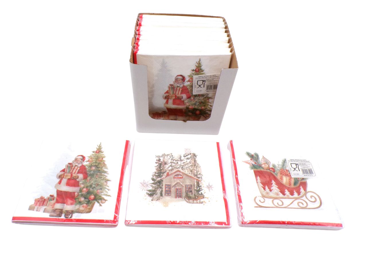 Tovaglioli in carta natalizi 17x17cm 20pezzi in decori assortiti