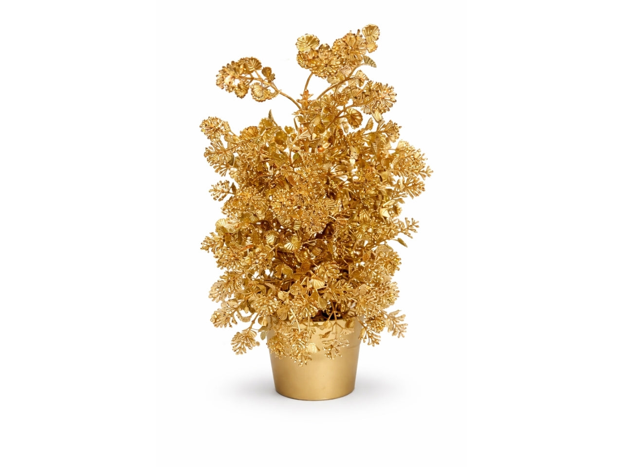 Albero 35cm con vaso metallizzato oro