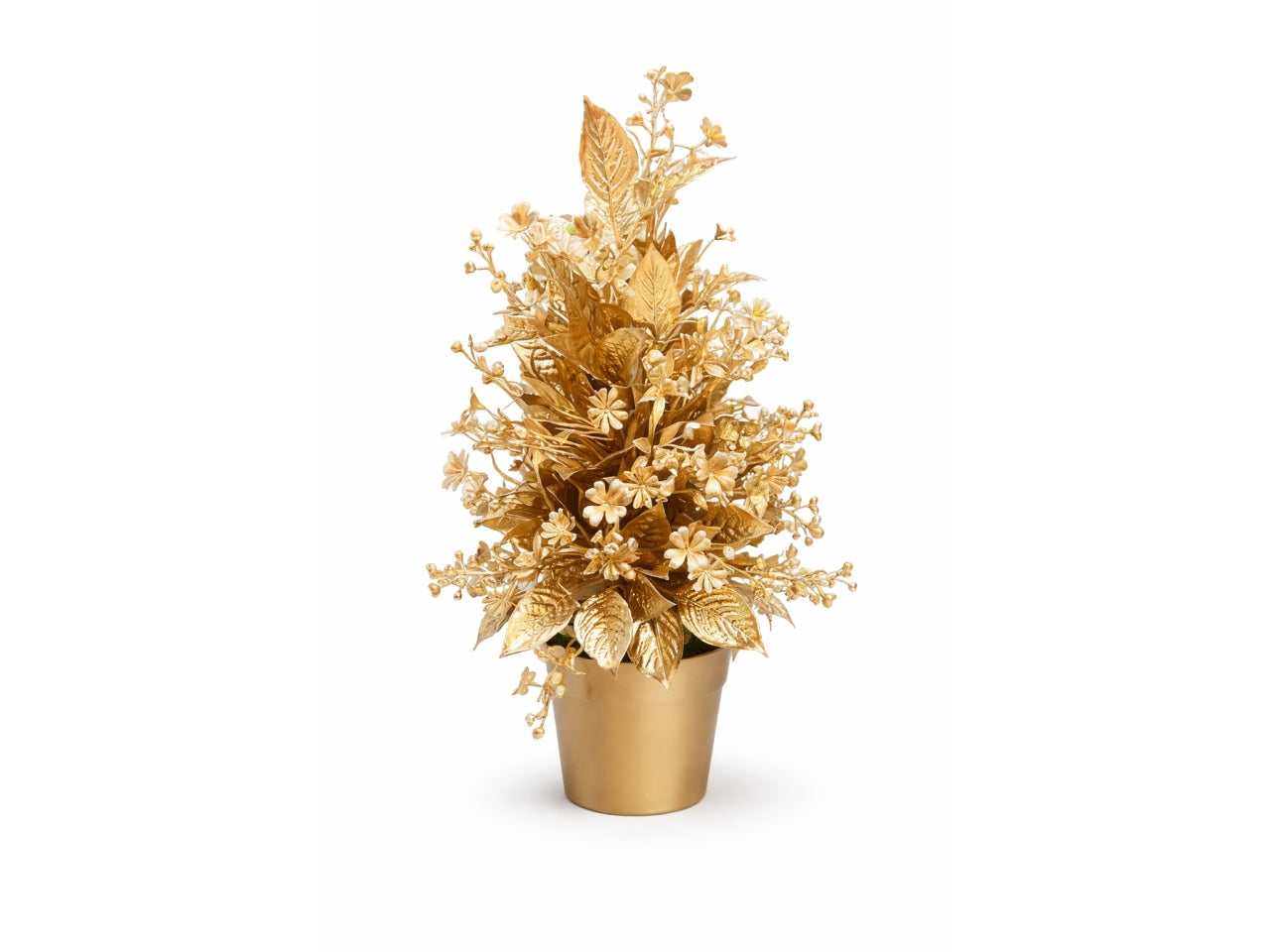 Albero 35cm con vaso metallizzato oro