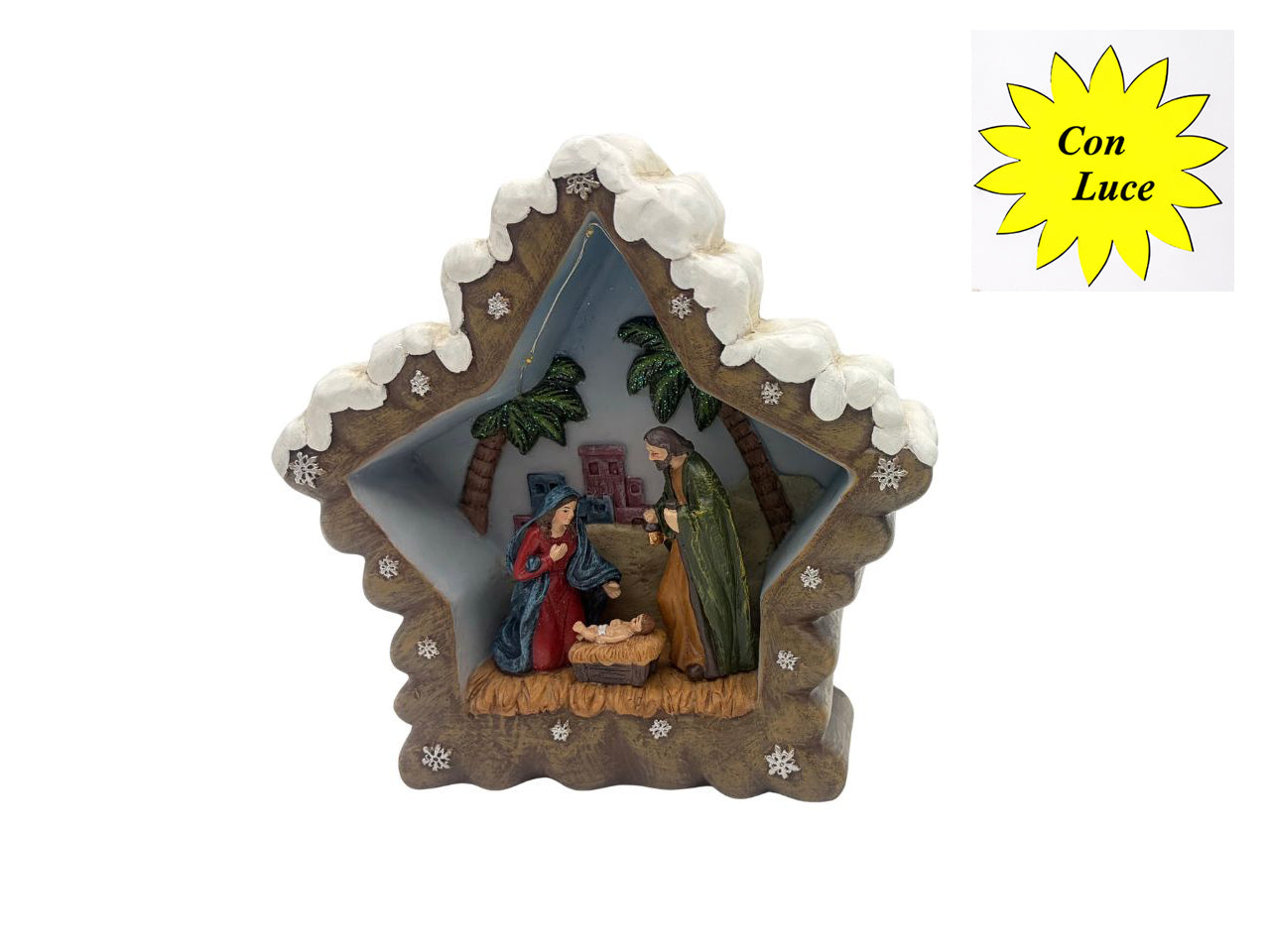Nativita' stella in resina con luce 22,5cm