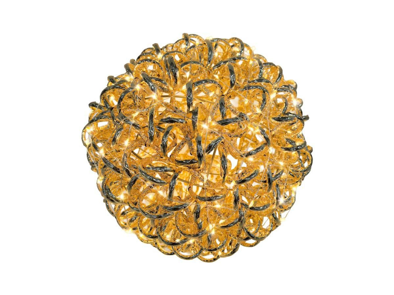 Palla oro 25cm con 200 led flash, timer 6/18 ore, uso esterno