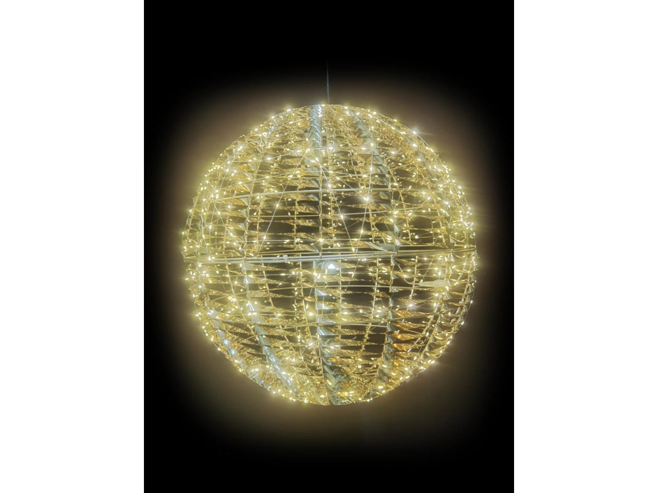 Palla oro shiny 50cm con 600 led, timer 6/18 ore, uso esterno