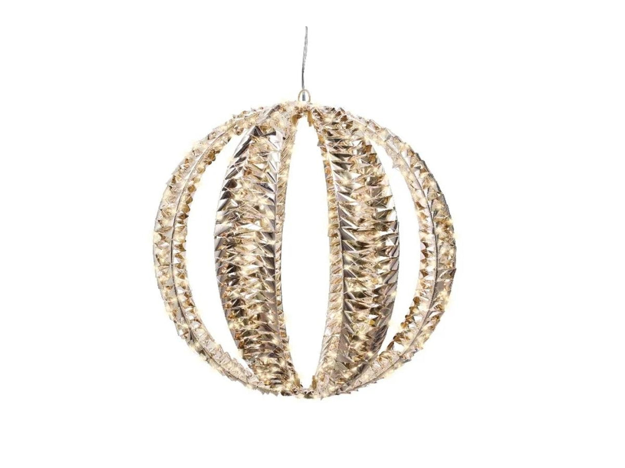 Sfera natalizia oro 40cm con 600 led flash, uso esterno
