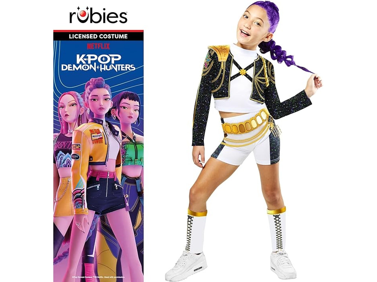 Costume Kpop Rumi golden, taglia S 7-8 anni