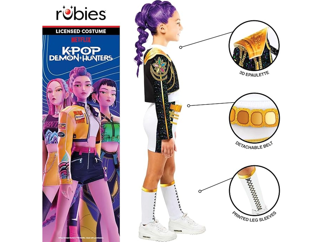 Costume Kpop Rumi golden, taglia M 9-10 anni