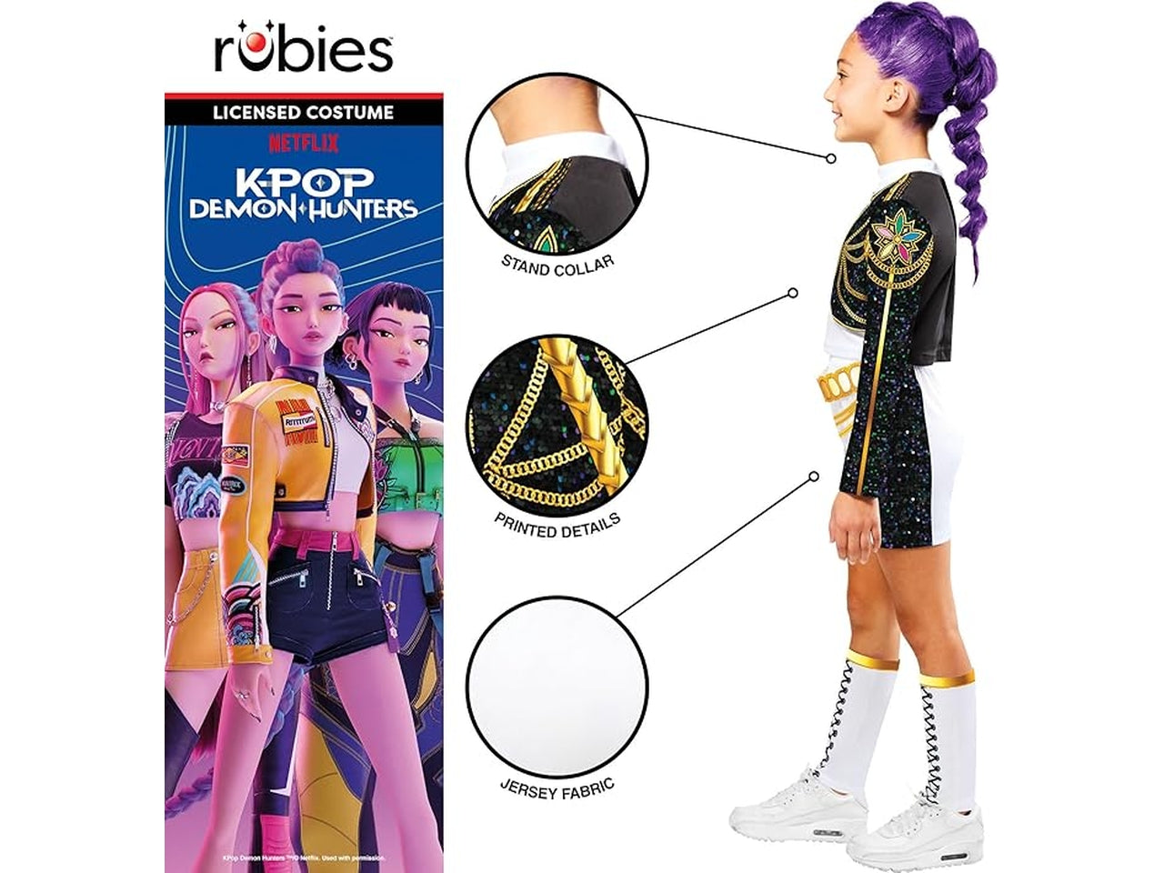 Costume Kpop Rumi golden, taglia M 9-10 anni