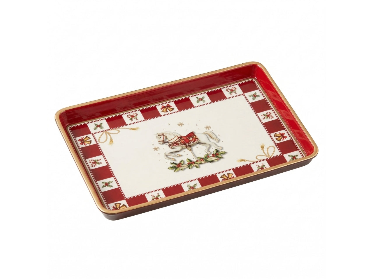 Vassoio 32x22x2,4cm carosello rosso