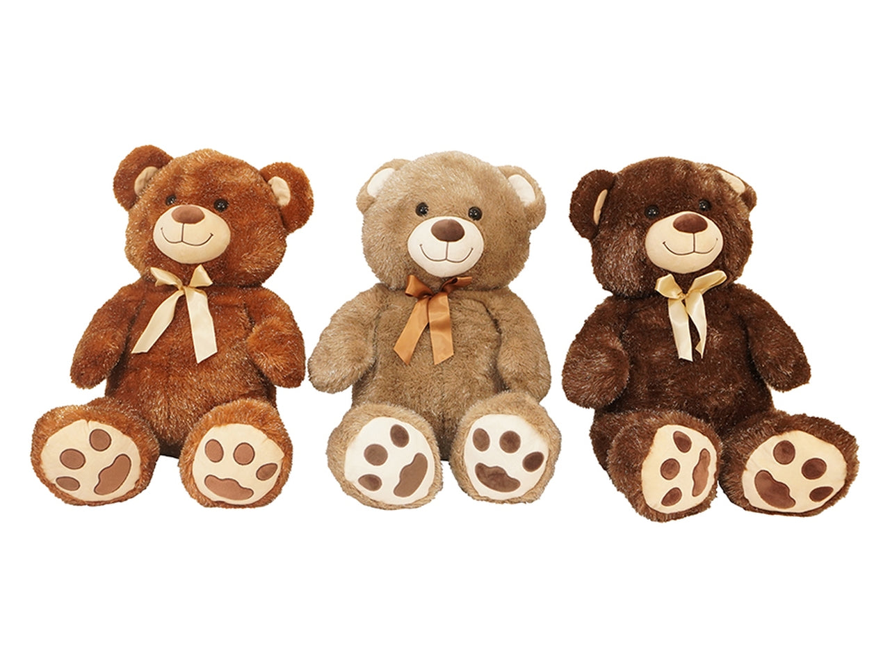 Orso peluche 50cm con fiocco in 3 assortimenti