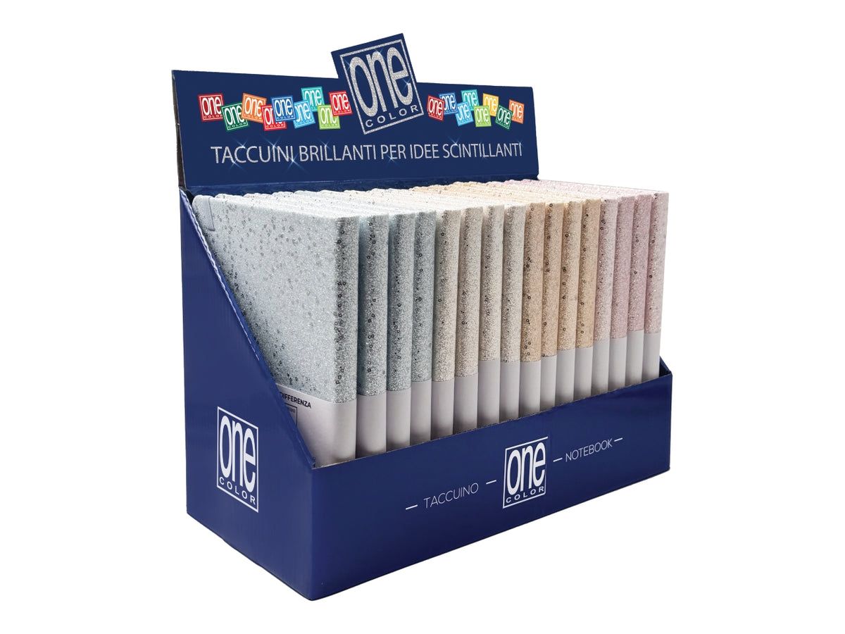 One color taccuino A5 glitter puntinato copertina rigida