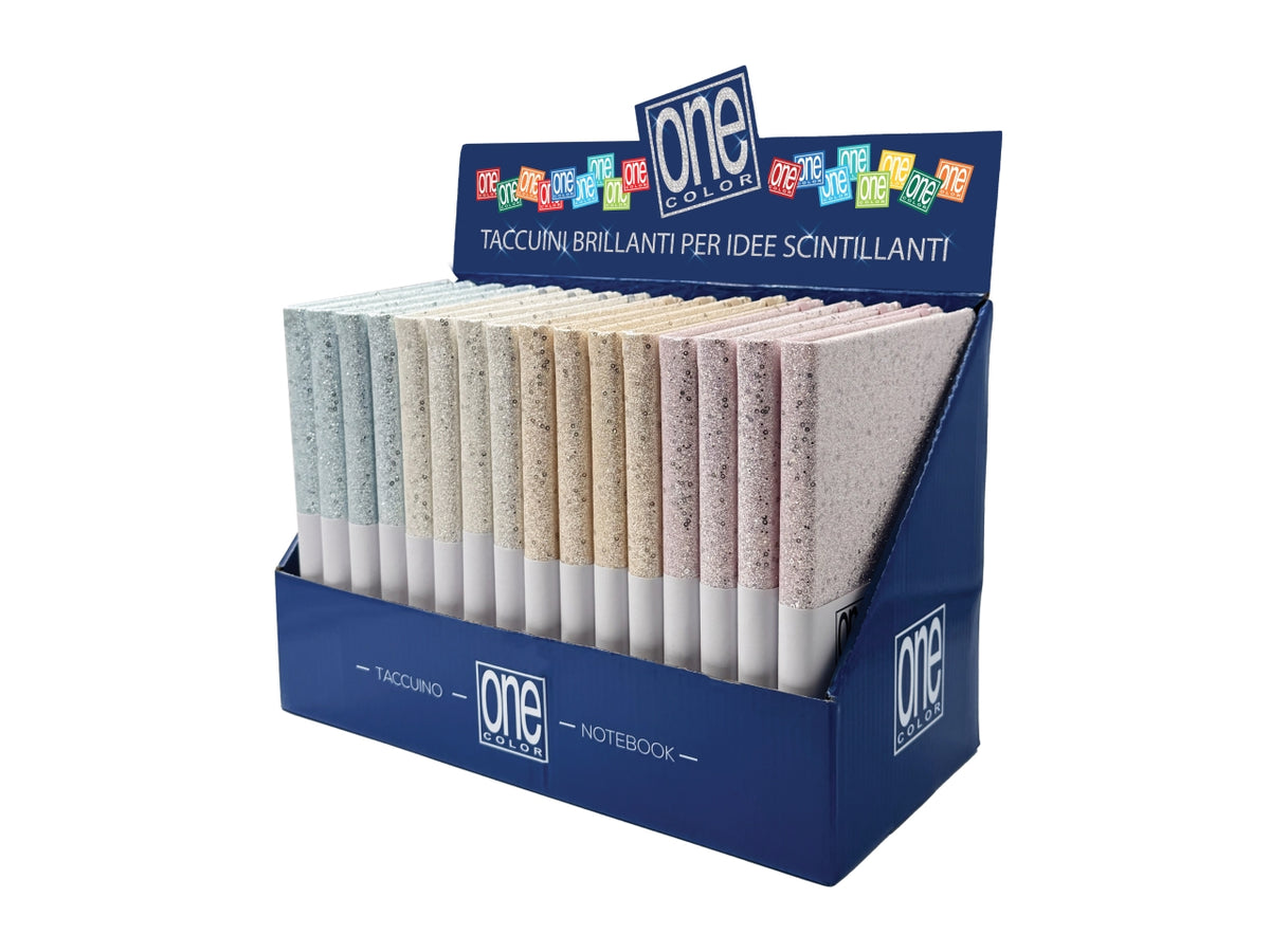 One color taccuino A5 glitter puntinato copertina rigida