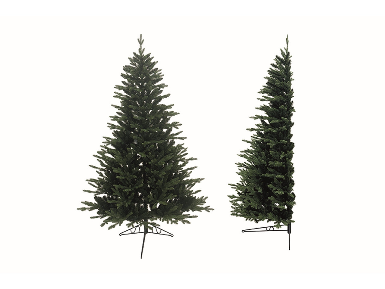 Albero di Natale Agra da parete 210cm verde con apertura ad ombrello e base in metallo, 1518 tips