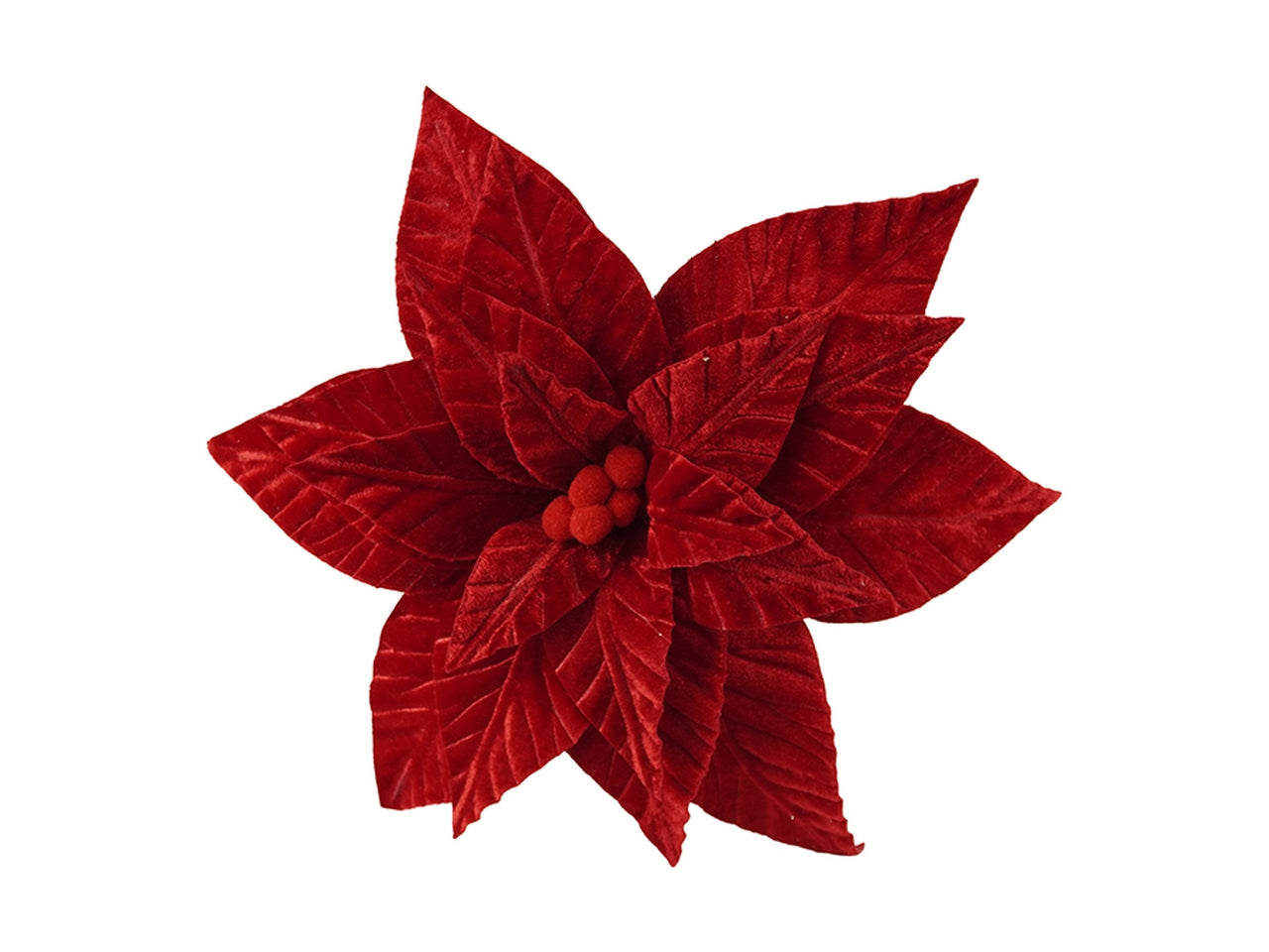 Ramo stella di natale a gambo lungo rosso