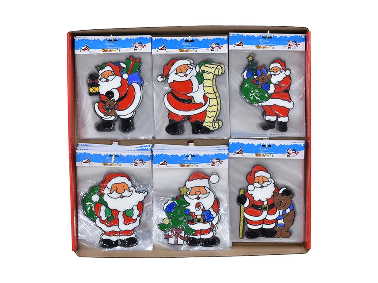 Vetrofania babbo natale 15x23cm, in 6 assortimenti