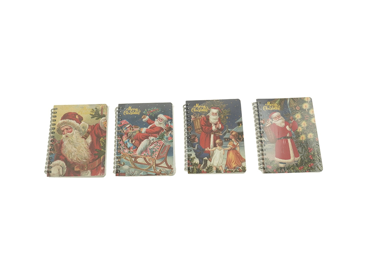 Block notes a spirale con babbo natale 14,5x10,5cm, in 4 assortimenti
