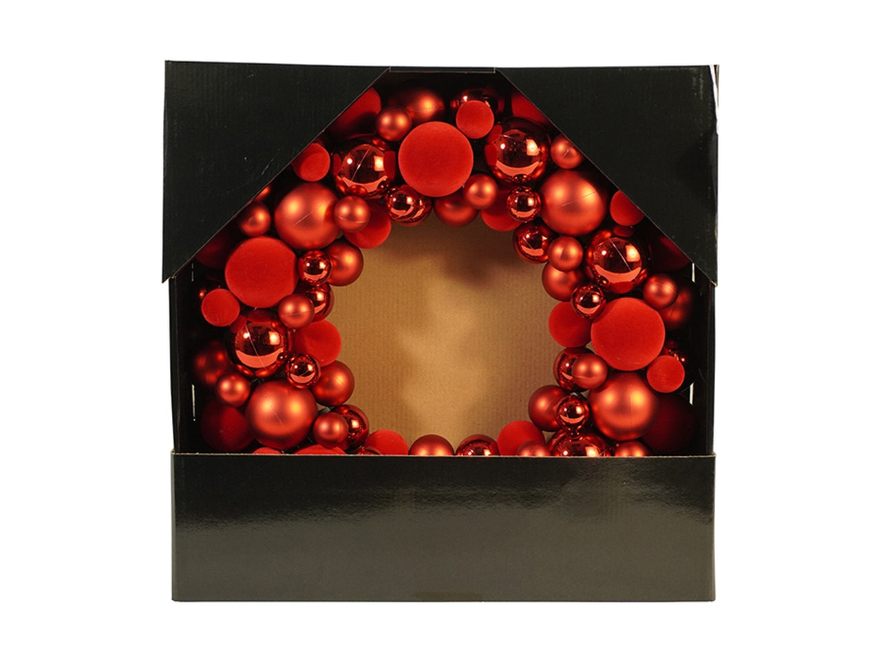 Ghirlanda dietroporta 43cm con palle assortite rosse
