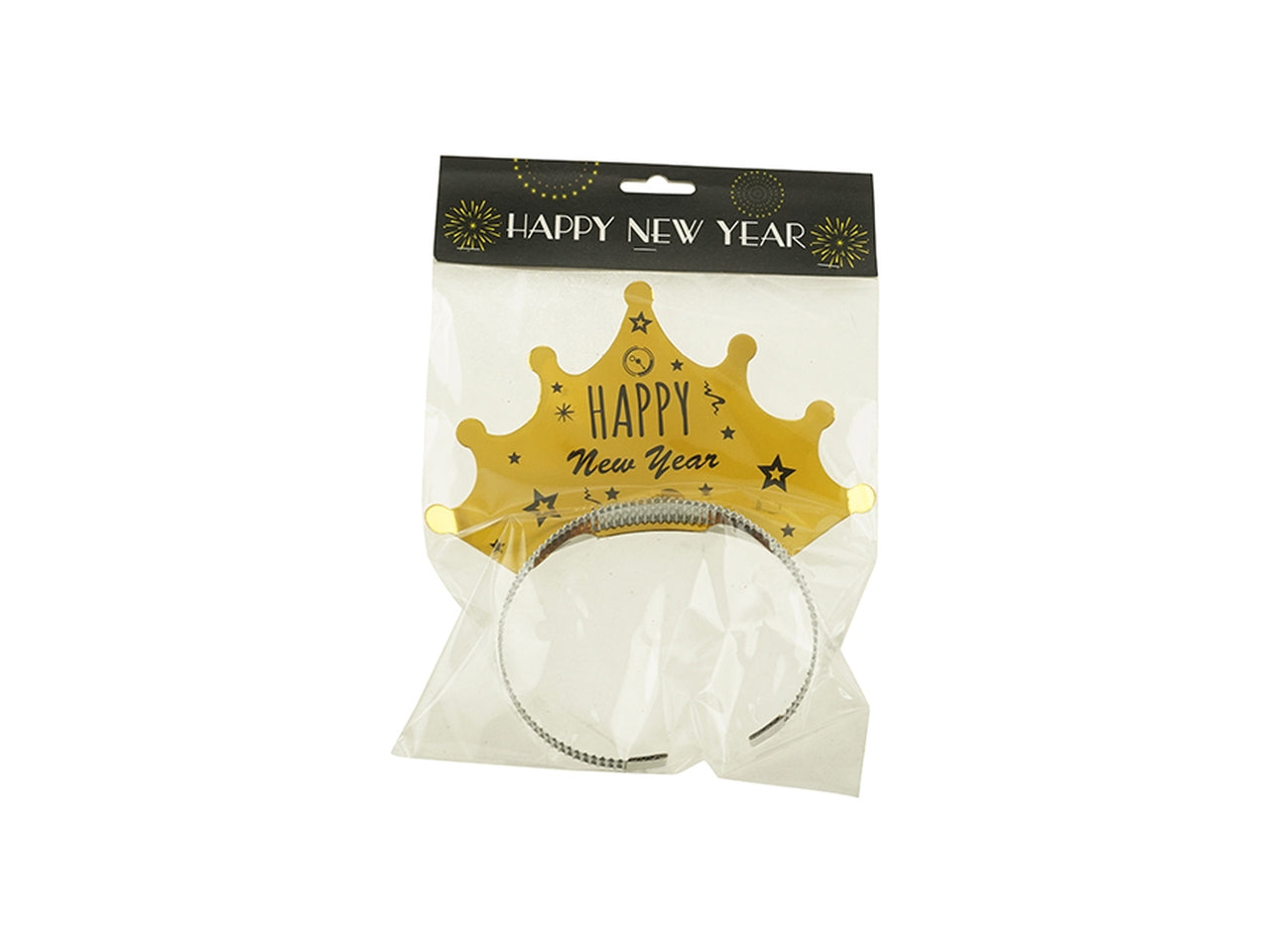 Cerchietto a corona Happy New Year 18cm oro