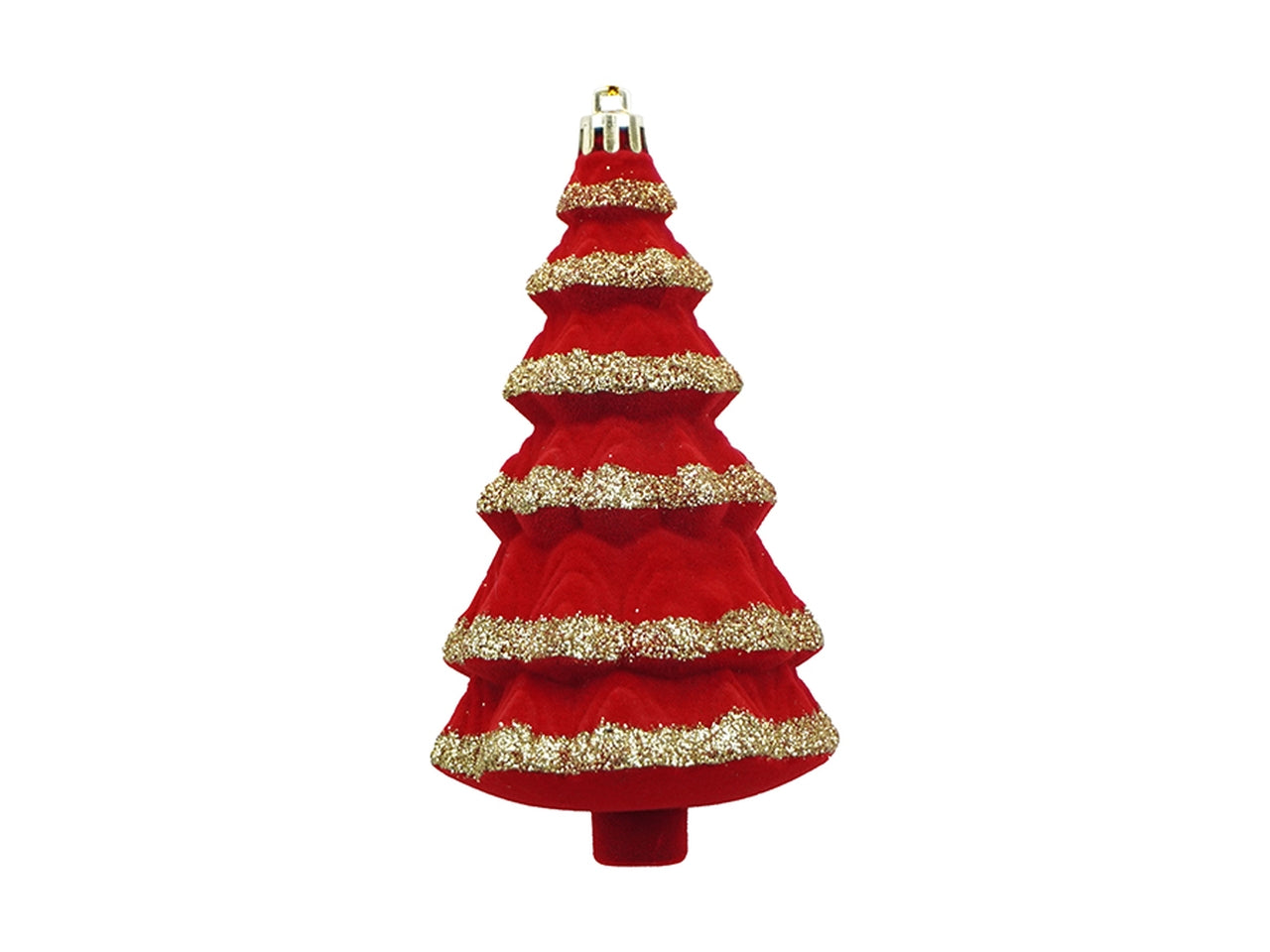 Appendino albero 7x13cm in velluto rosso