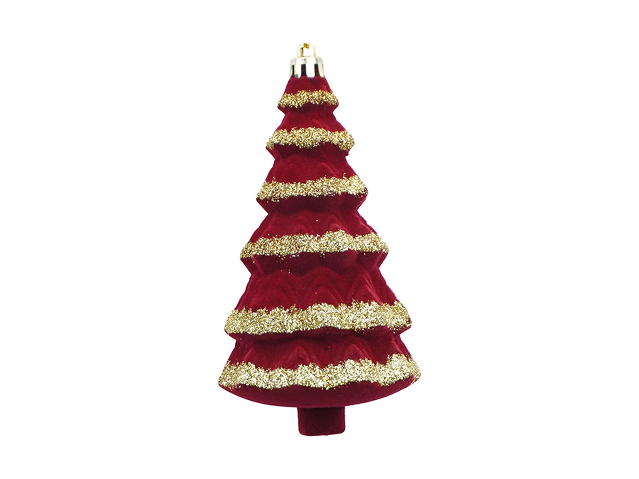 Appendino albero 7x13cm in velluto bordeaux