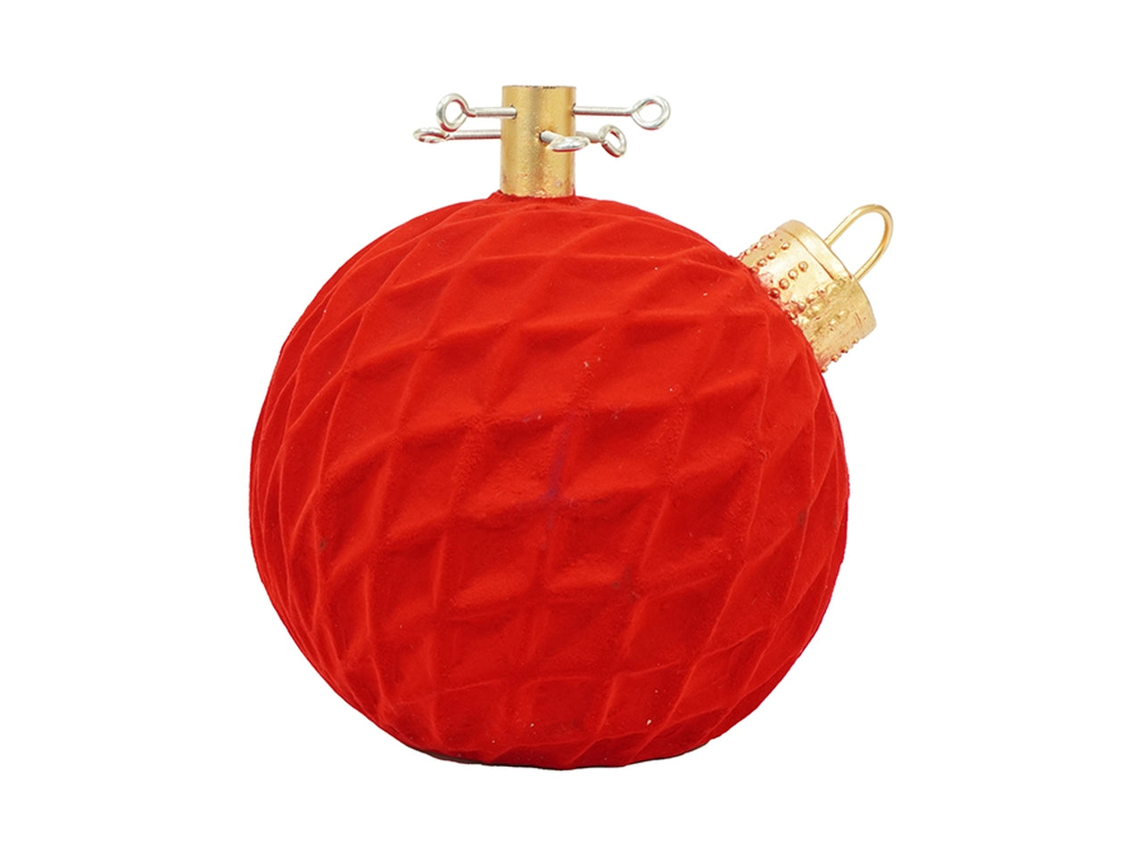 Base per albero palla 44,5x40,5x46cm in velluto rosso e oro
