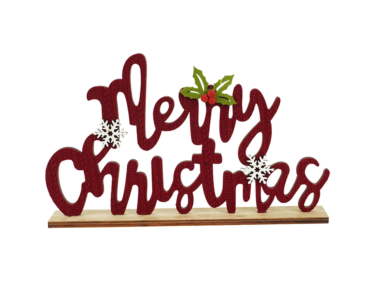 Scritta Merry Christmas 29x18cm rossa