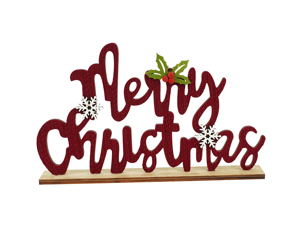 Scritta Merry Christmas 22x13,5cm rossa