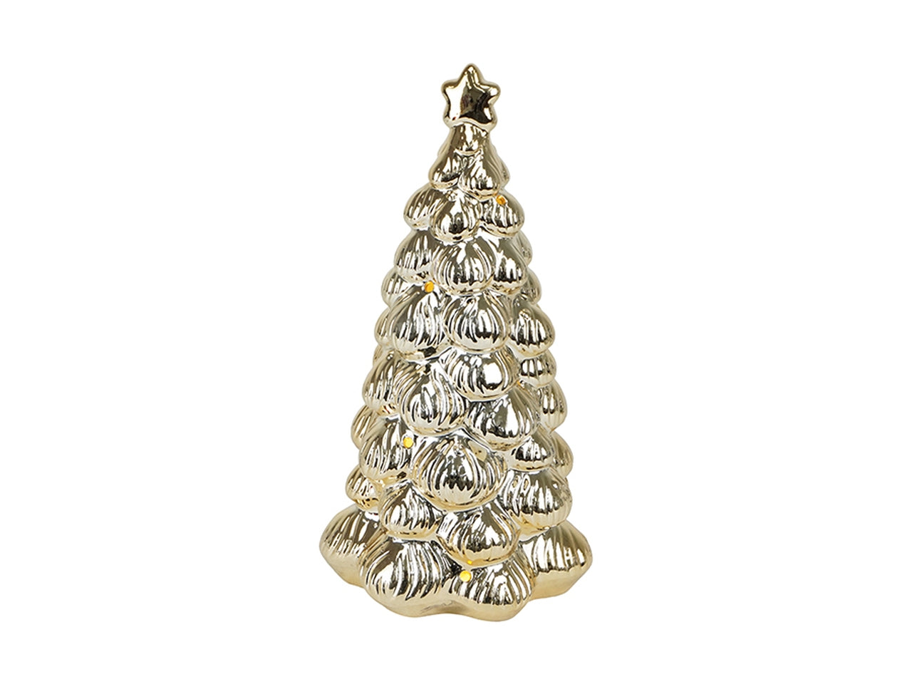 Albero in porcellana 28,8cm con led oro