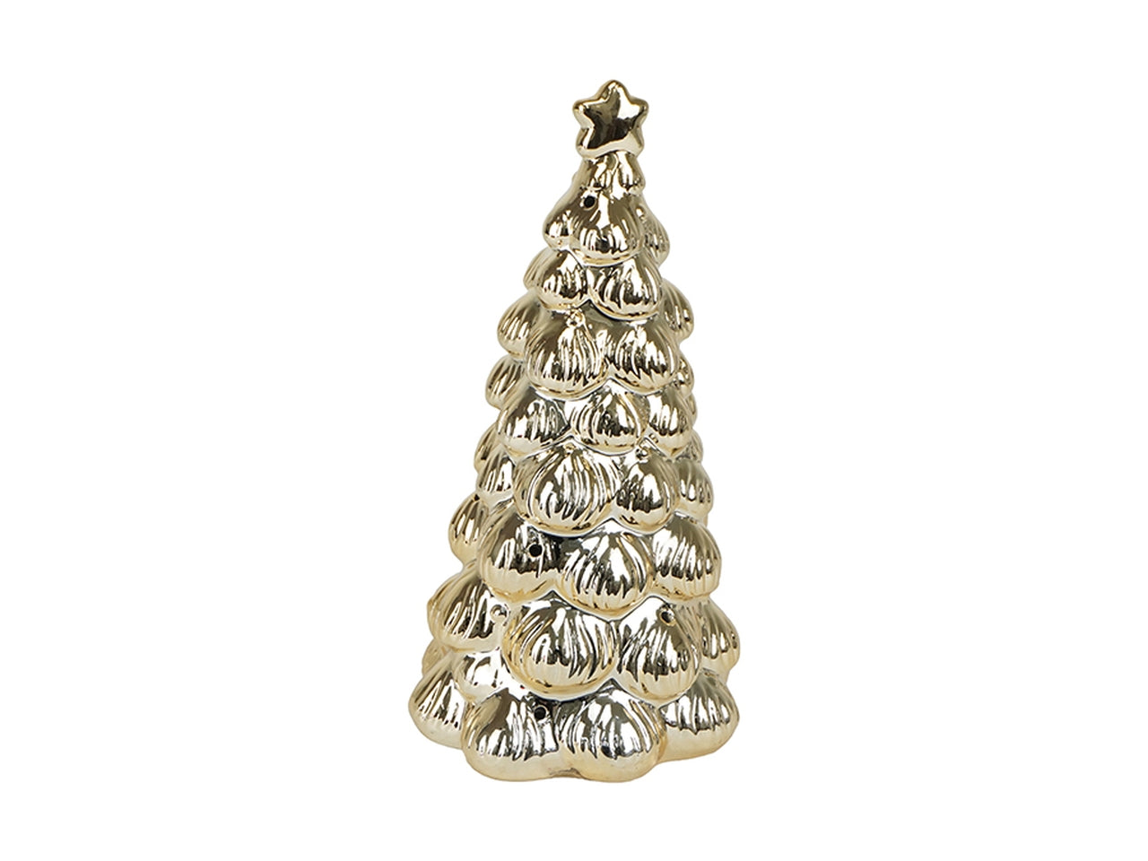 Albero in porcellana 17,1cm con led oro