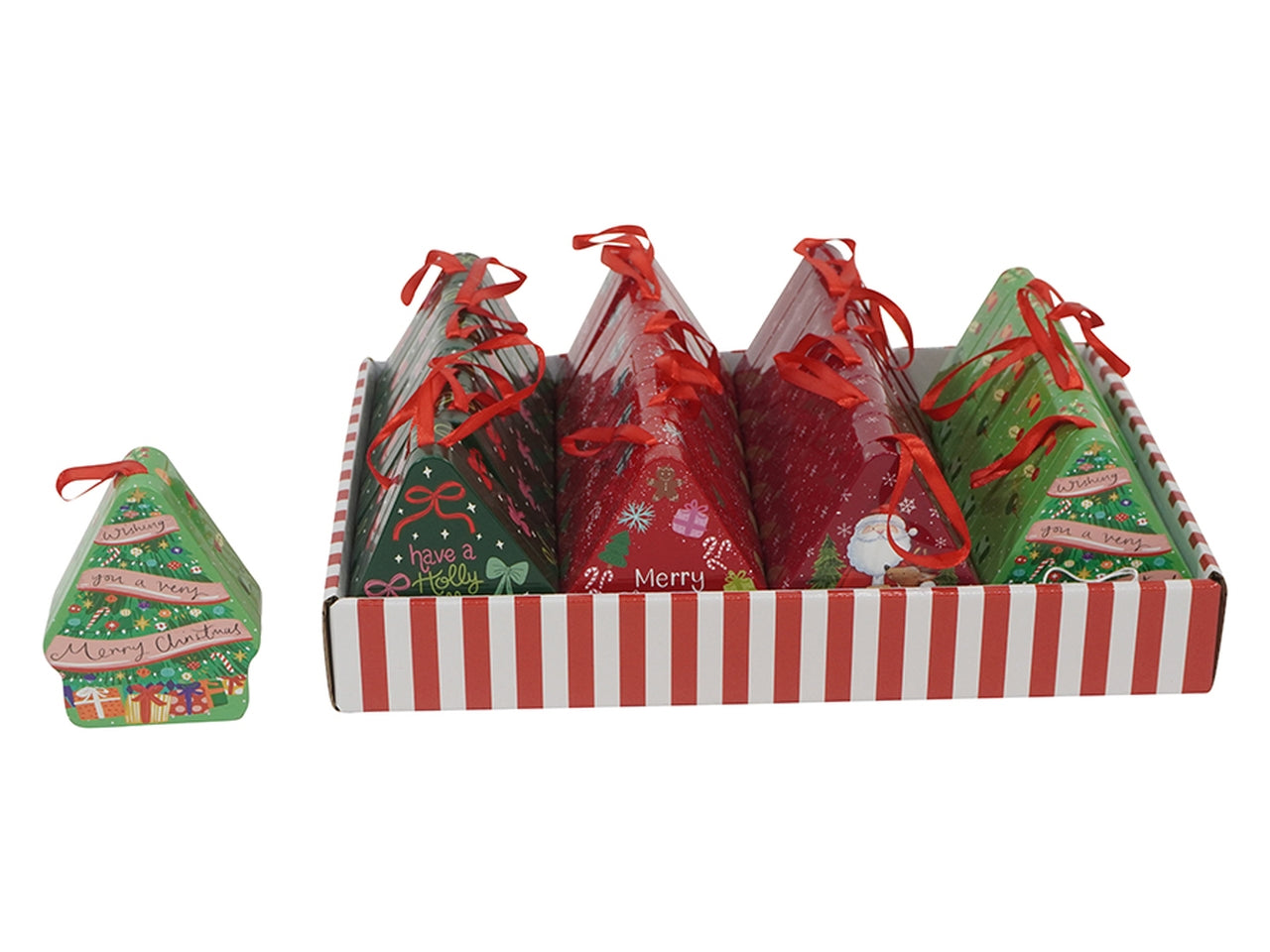 Appendino albero in latta 10x9cm, in 3 assortimenti