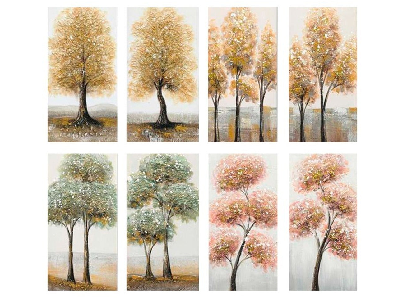 Quadro alberi dipinto a mano 30x60x3cm 8 assortimenti