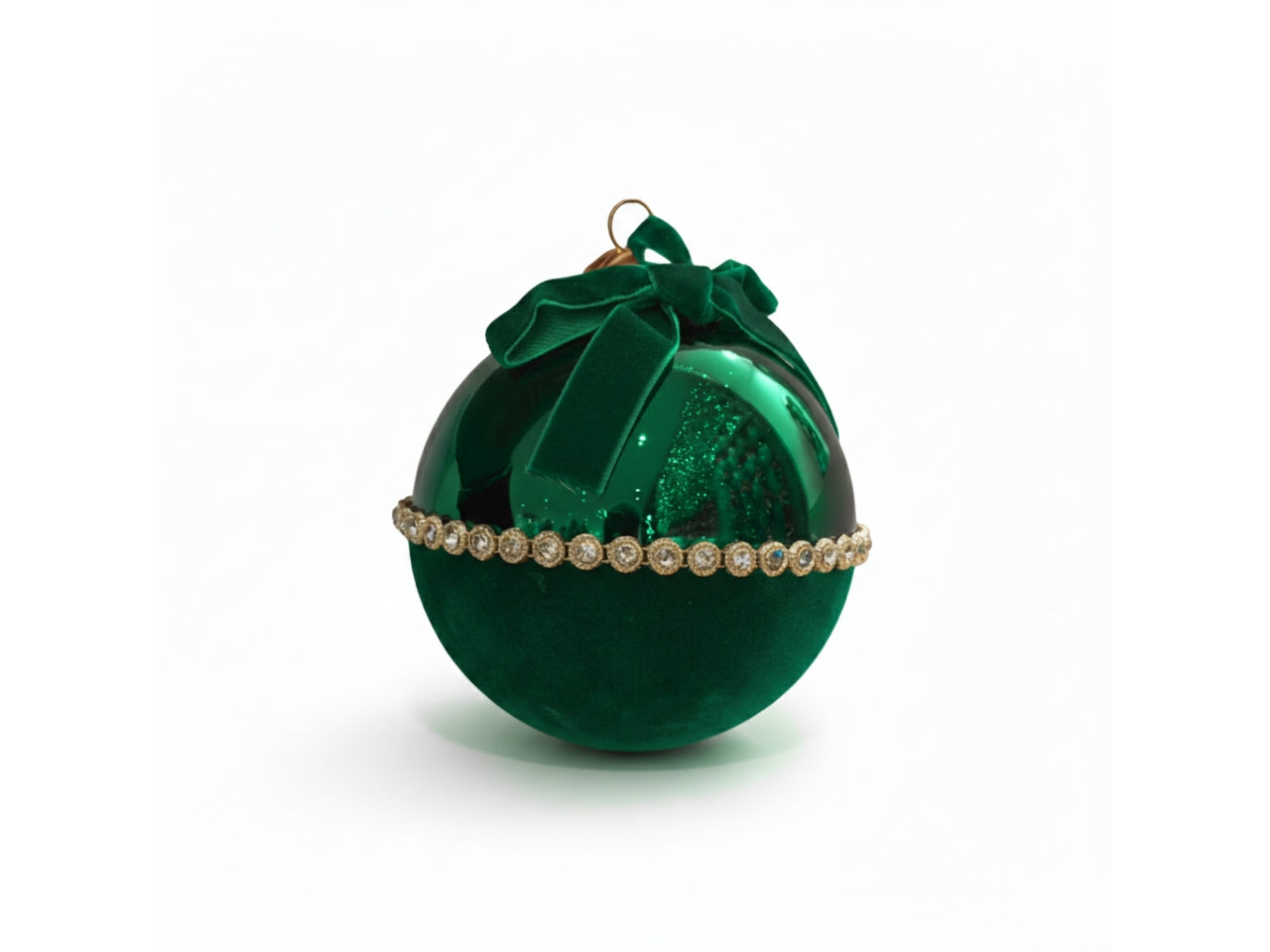 Palline di natale 12cm elisabeth verdi, set da 2 pezzi