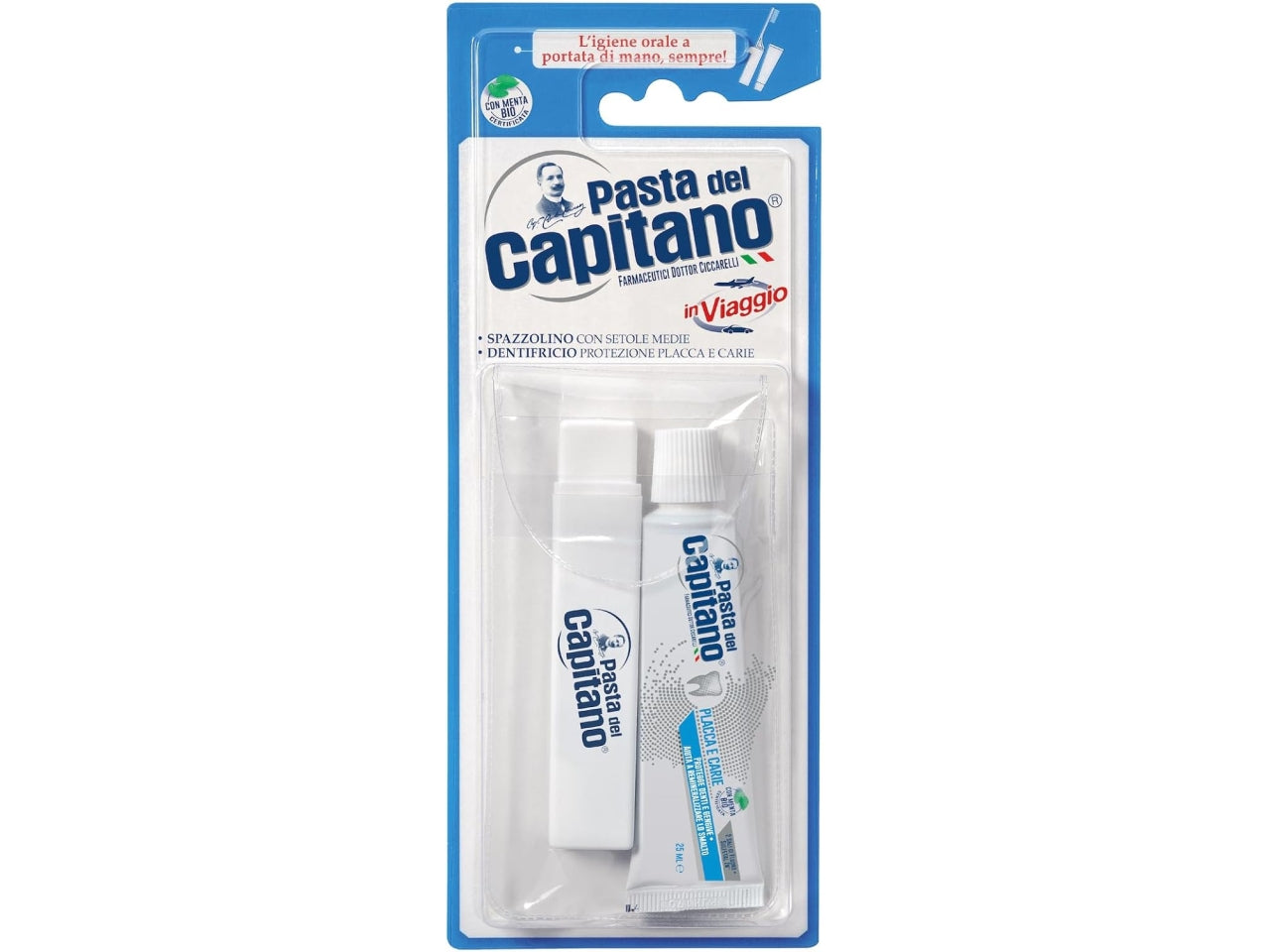 Pasta del capitano kit viaggio spazzolino+dentifricio 25ml