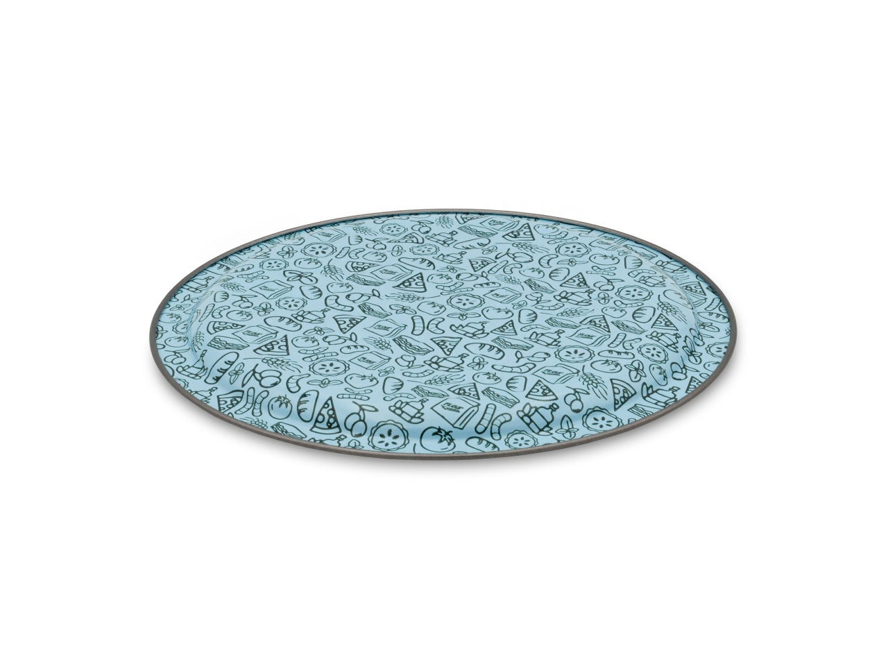 Dolci sorrisi tortiera pizza da 36cm, fondo interno bugnato turchese/avorio