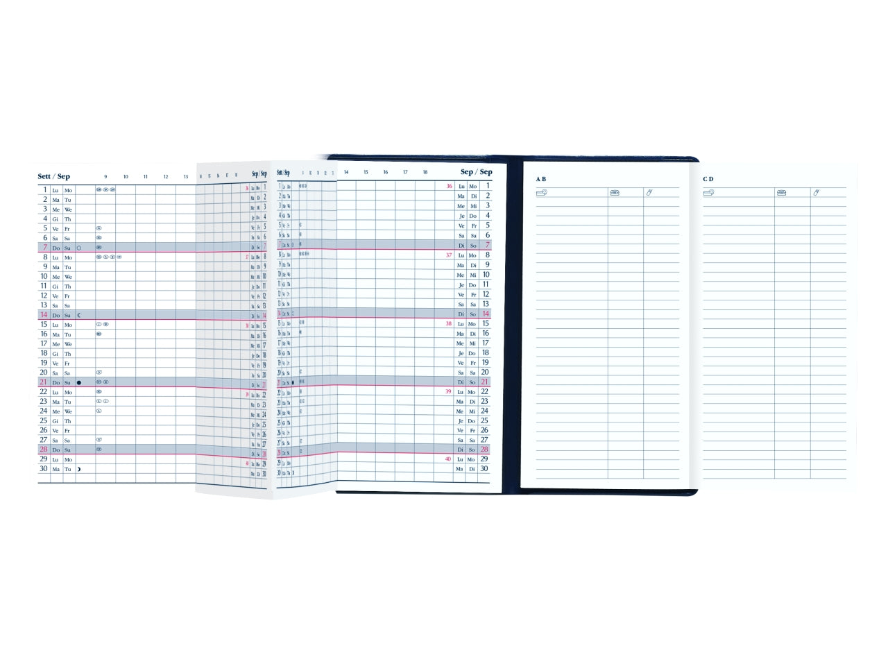 Agenda 2027 Alpha 7x13,5cm mensile
