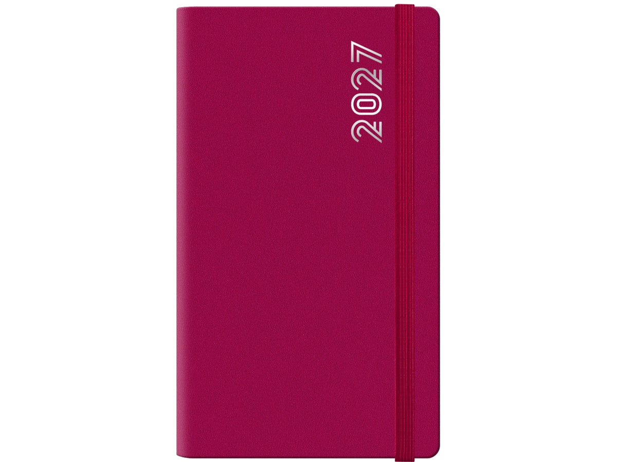 Agenda 2027 Dynamic con elastico 8x14cm settimanale verticale rubino