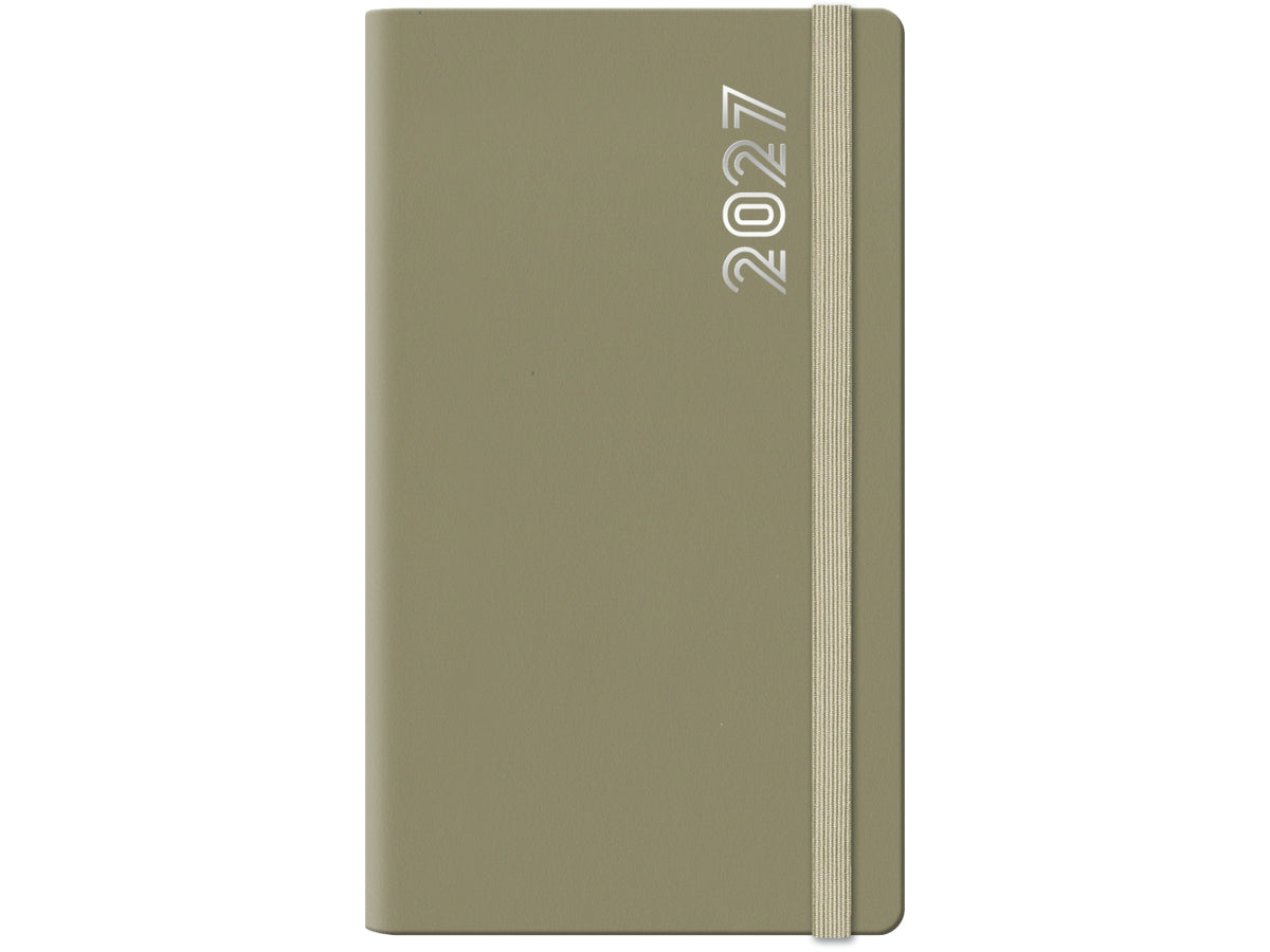 Agenda 2027 Dynamic con elastico 8x14cm settimanale verticale nocciola