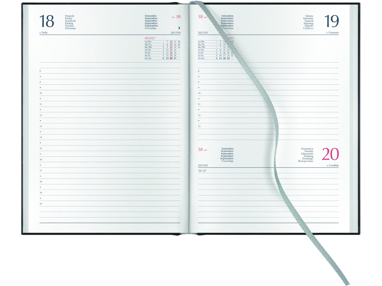 Agenda 2027 Egadi 14,5x20,5cm giornaliera sabato e domenica abbinati rubino