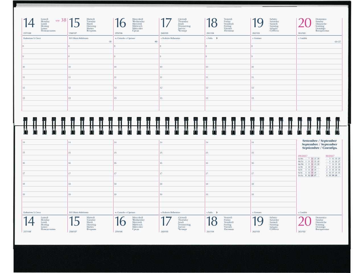 Agenda 2027 Caribe 29,8x10,5cm settimanale orizzontale verde