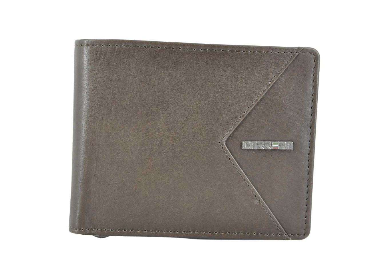 Carrera viggo collection bifold portacarte con clip marrone scuro