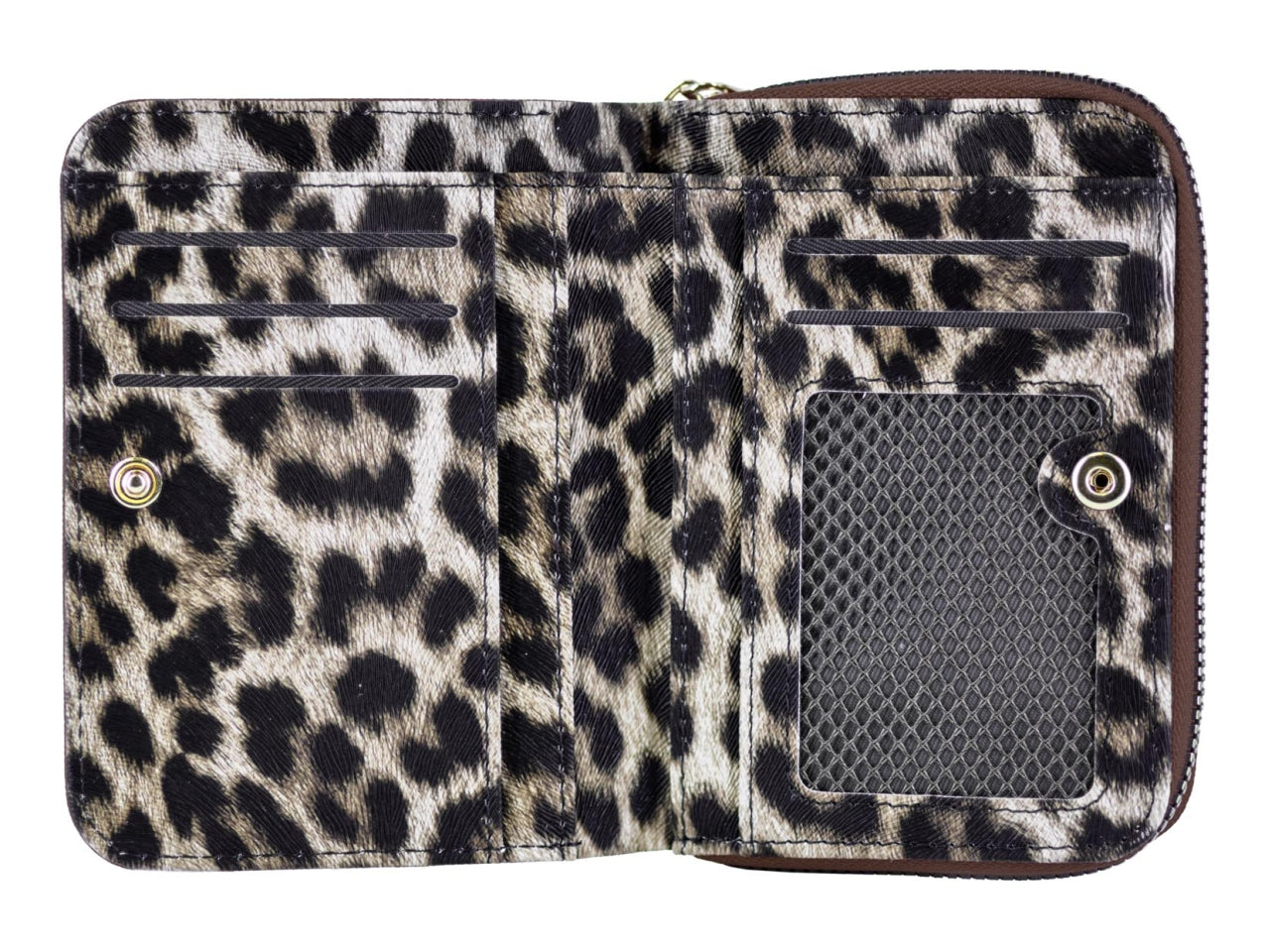 Carrera claire collection zip around bifold piccolo marrone scuro