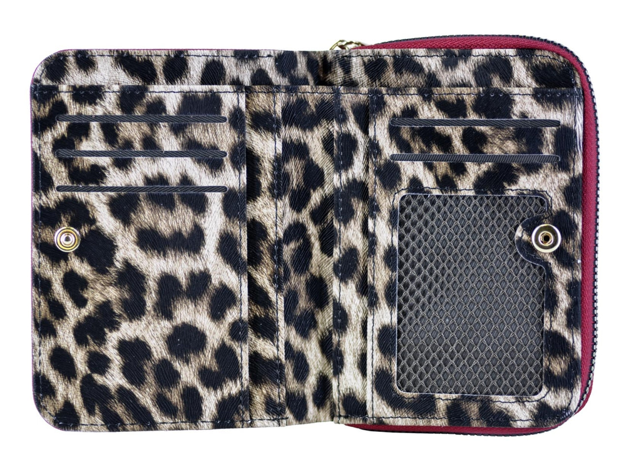 Carrera claire collection zip around bifold piccolo rosso scuro