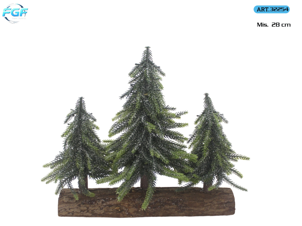 Alberelli 28cm in set da 3 pezzi, colore verde