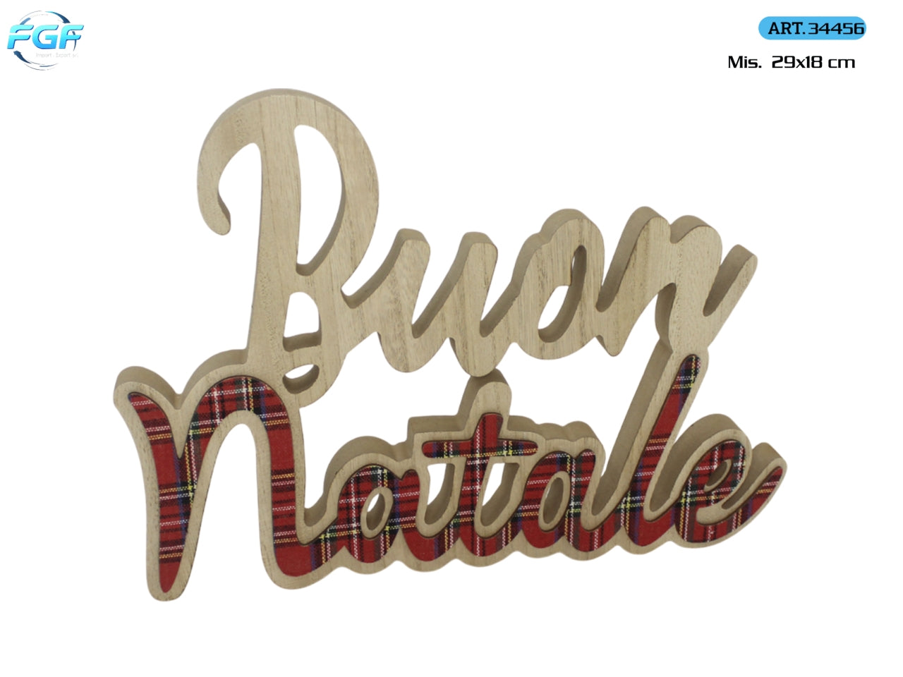 Scritta Buon Natale in legno 29x19cm