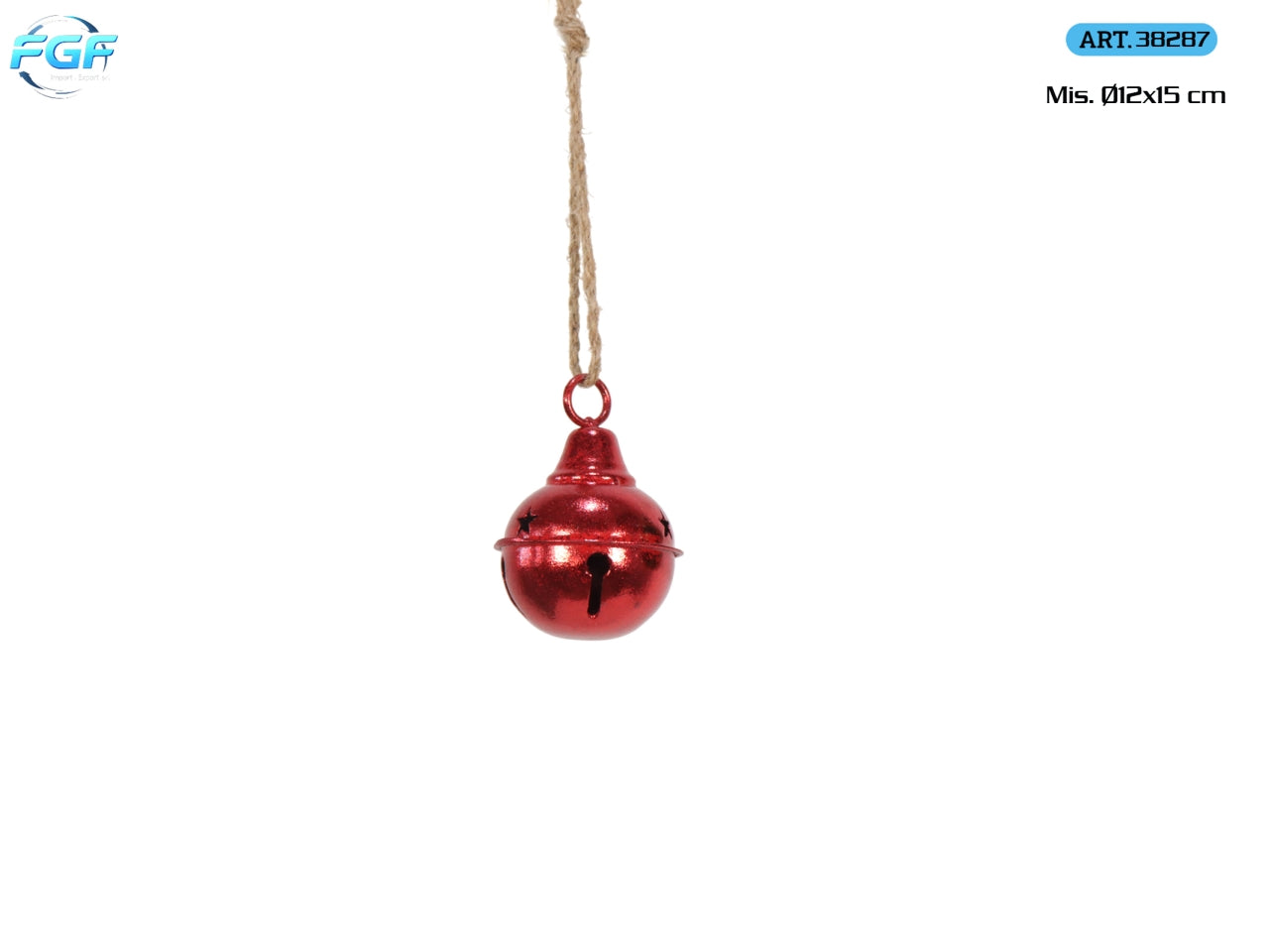 Appendino a campanella in metallo 12xh.15cm, colore rosso