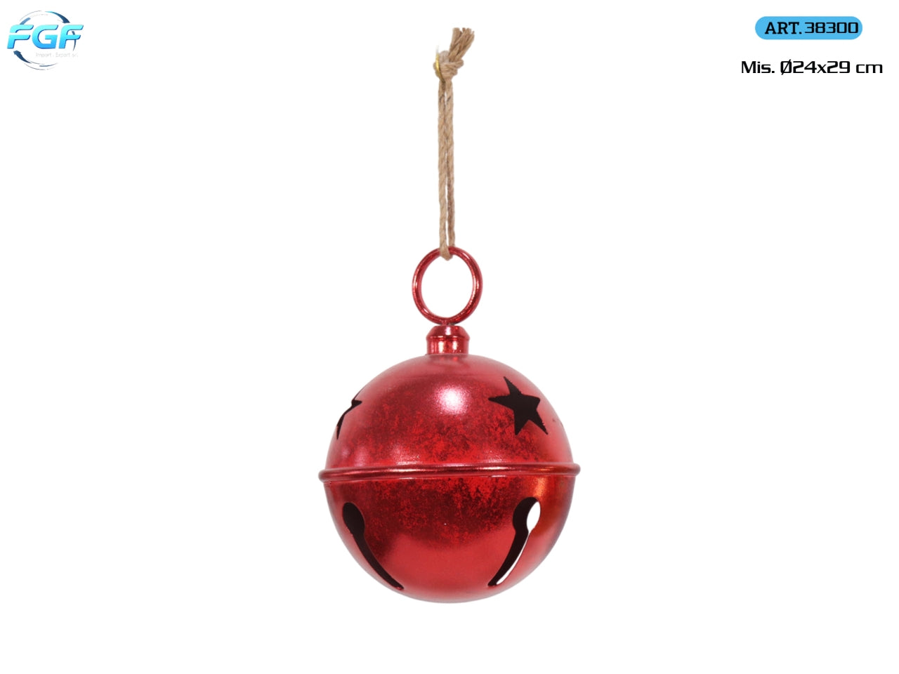 Appendino a campanella in metallo 24xh.29cm, colore rosso
