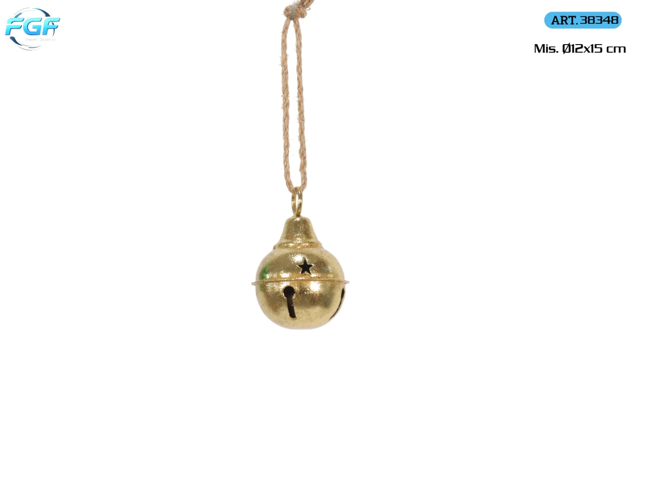 Appendino a campanella in metallo 12xh.15cm, colore oro