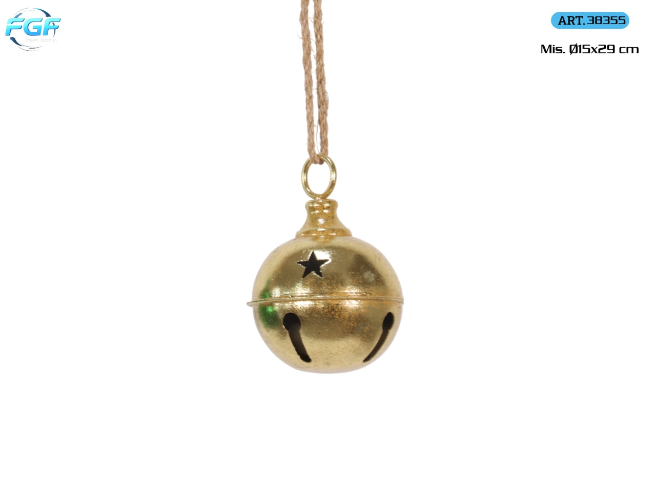 Appendino a campanella in metallo 15xh.18cm, colore oro