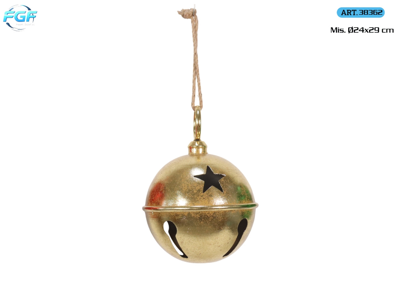 Appendino a campanella in metallo 24xh.29cm, colore oro